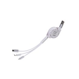 3-in-1 kabel met iPhone-, smartphone-connectoren