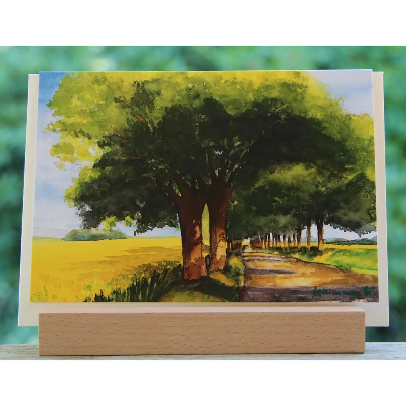 Allee mit Raps | Avenue with Rapeseed | Fine Art Card Blank