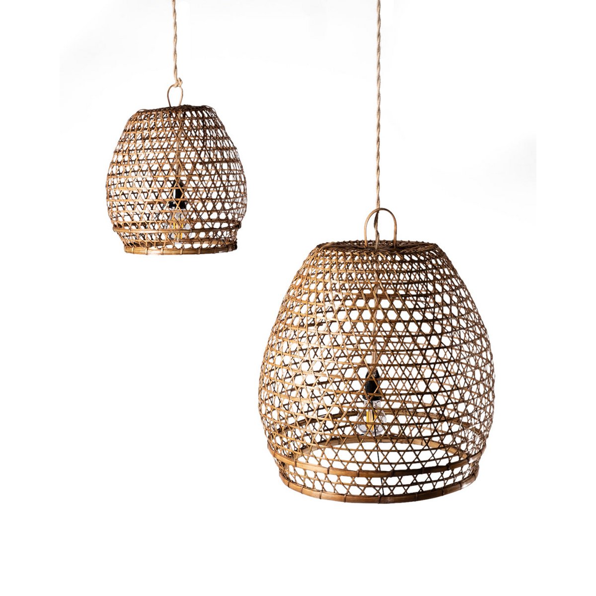Mawar natural ratan roof pendant lamp.