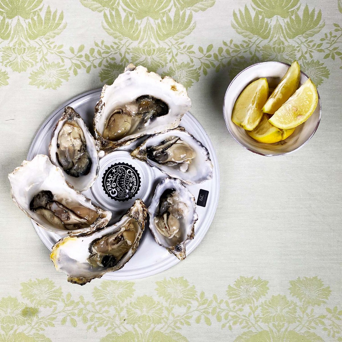 Oyster Plate | serving Tray | Ceramic | Handmade | 6 oysters
