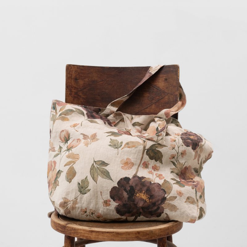 Vintage Rose Linen Big Bag
