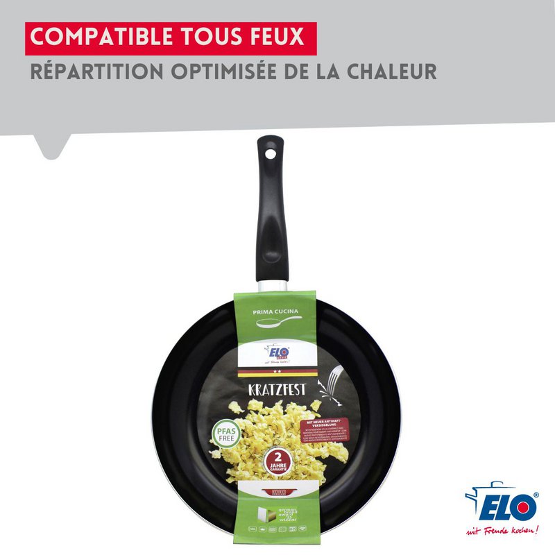 Poêle de cuisson avec revêtement céramique sans PFAS 24 cm Prima Cucina Elo