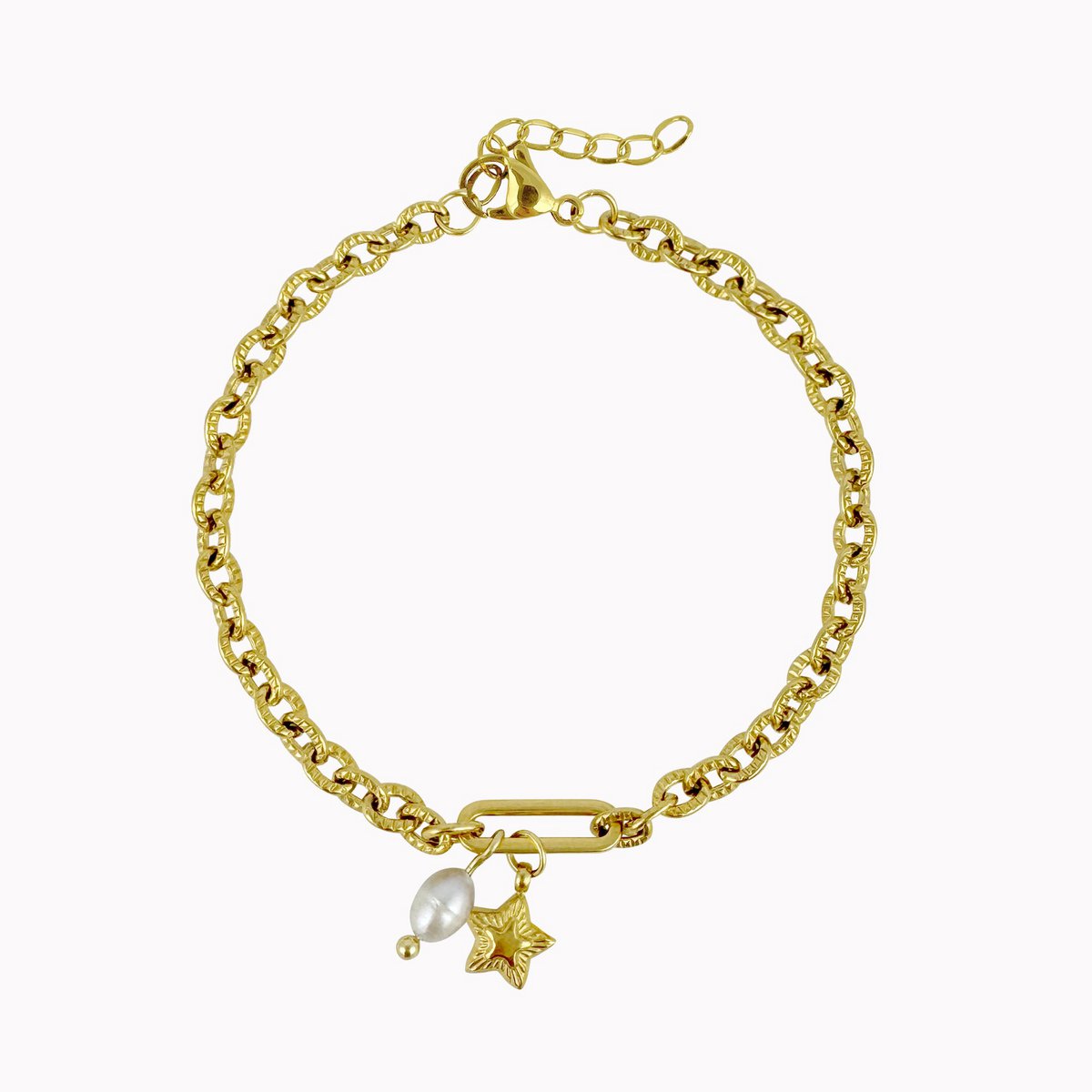 Przełącz bransoletę Pearl i Stone Golden