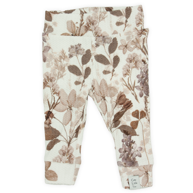 Legging | Wafel | Bloemen | Caramel