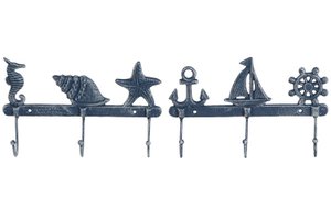 Garderobenständer aus Gusseisen, 28 x 5,5 x 17, 2-fach sortiert. HF211131
