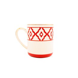Tasse à café/tasse à café modèle Vizsla en céramique, peinte à la main avec motif Vizsla, bord doré et anse dorée, 250 ml. Contenu de la tasse disponible en rouge, vert et bleu