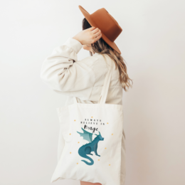 Cloth bag dragon - shopping bag fantasy