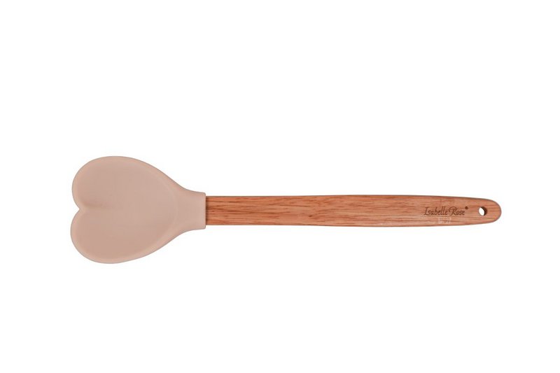 Cuillère forme coeur en bois silicone beige Isabelle Rose