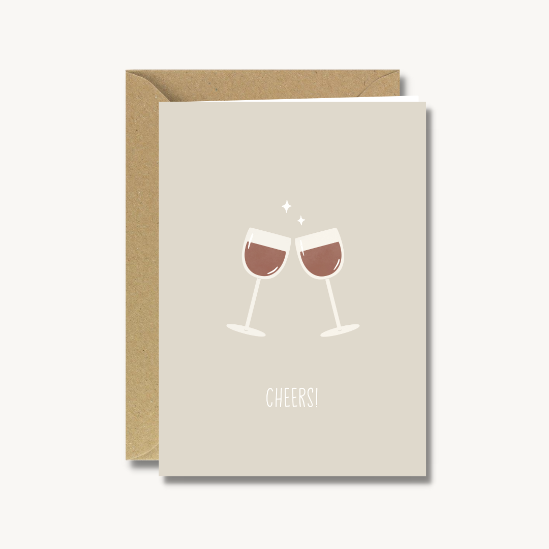 Wenskaart met envelop - Cheers