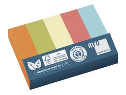 Info Page Marker papier 15x50mm, 5 kleuren recycled 100 vel per kleur