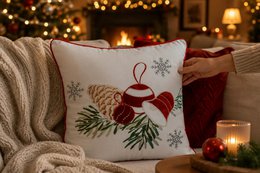 Gnome Festif Blanc & Rouge – Housse de Coussin / Kussenhoes – Noël 45×45 cm – Urbane Hide
