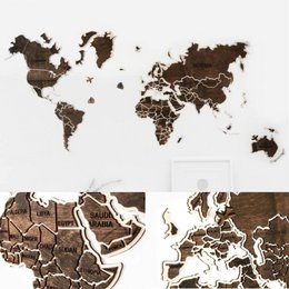 Mappa di parole in legno, mappa del mondo con pareti in legno