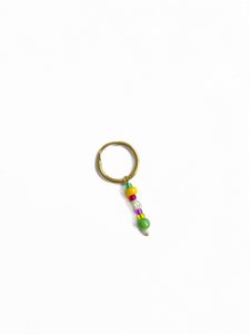 RAINBOW rod hoop with gold plated pearls
