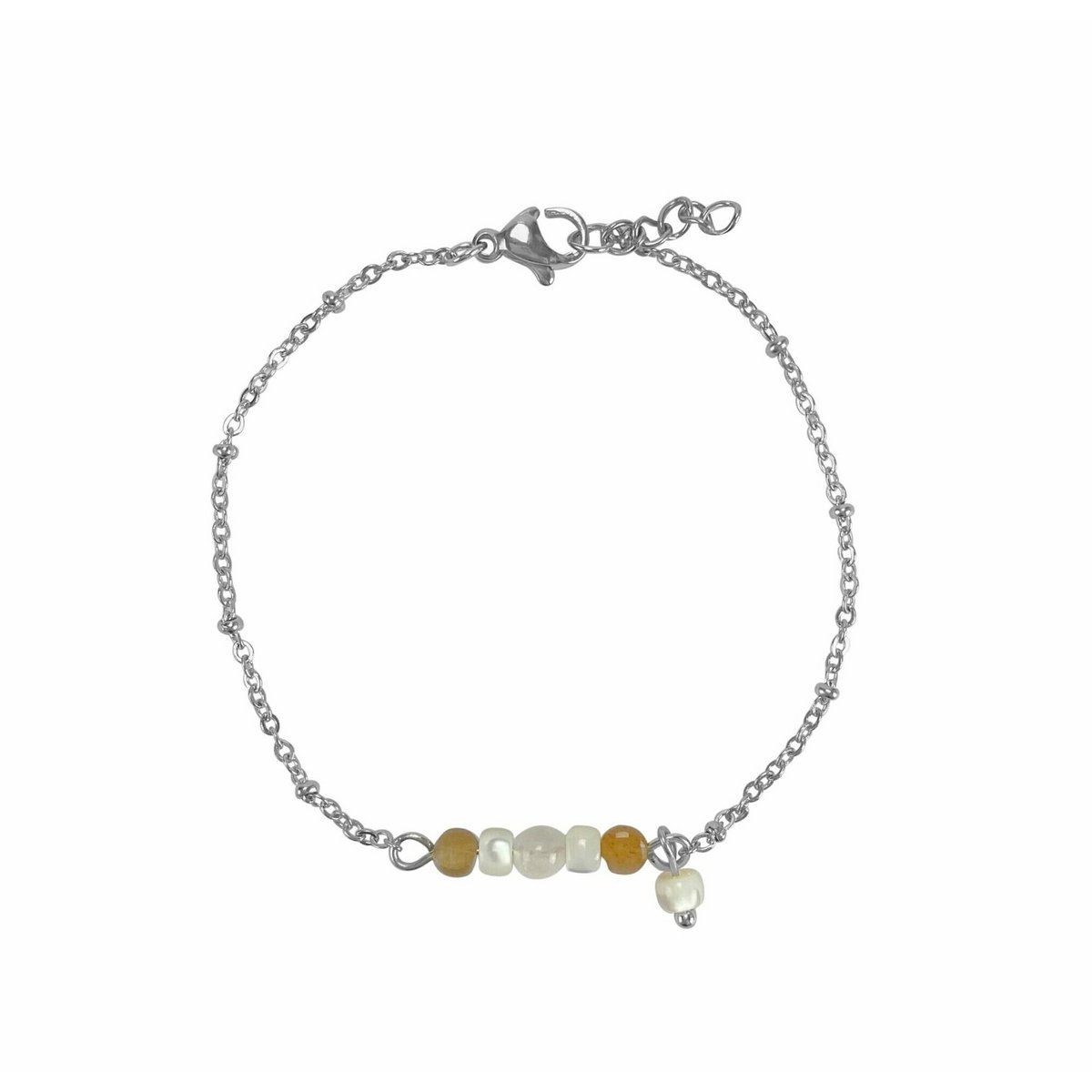 Pulsera Piedra del Sol, Jade y Concha - Plata