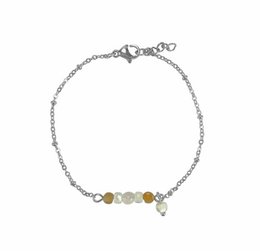 Armbånd Sunstone, Jade & Shell - Sølv