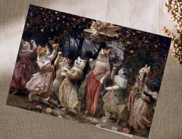 Postkarte 'Katzen Spring'
