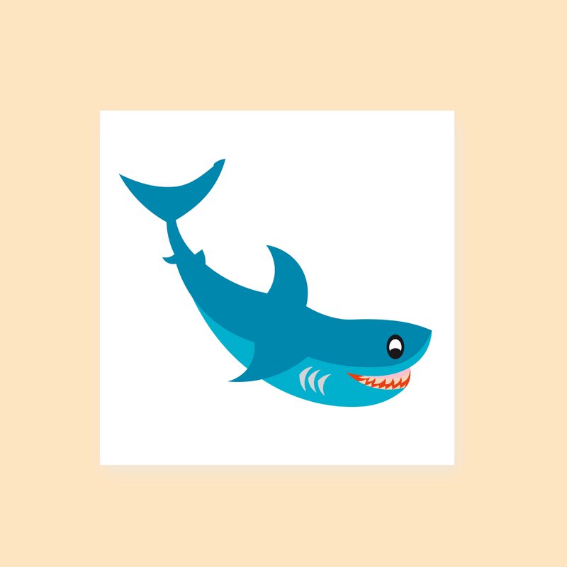 Temporary tattoo - Sneaky shark
