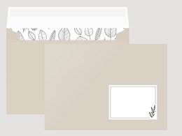 Sobre 101 gris con estampado en el interior