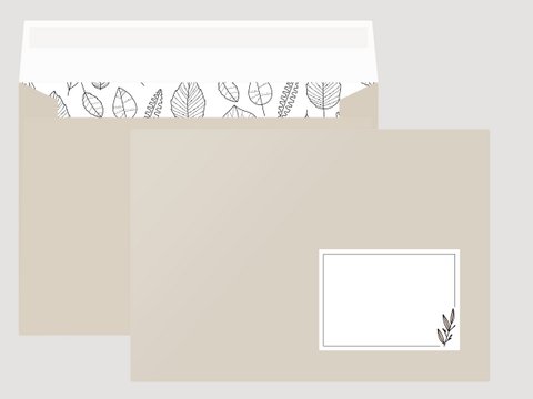 Envelop 101 grijs met patroon aan de binnenkant