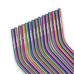 Rainbow Bent sugerør - 50 stk