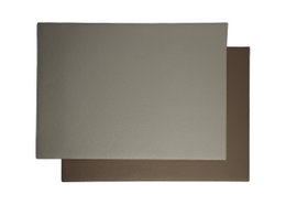 Tischset 6er Set Kunstleder zweifarbig grau braun Glattleder