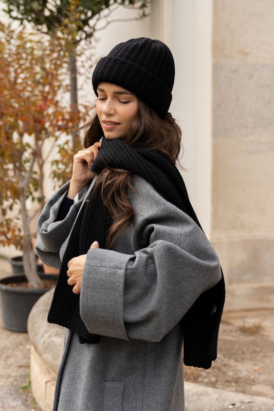 Gorro SOPHIE - 100% lana merino - negro