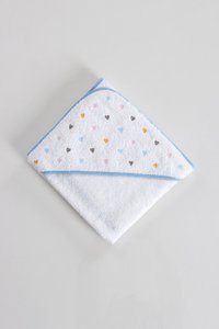 Kleurrijke harten geborduurde babyhanddoek 80 x 80 cm