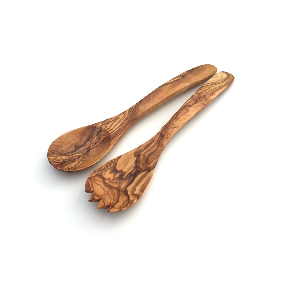 Set of 2 salad servers Kyiv made of olive wood
