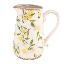 Dekorationskande 20x14x23 cm Gul Keramisk Citron Vandkande