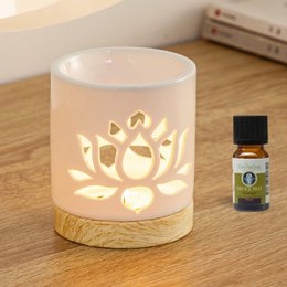Céramy Series Parfumebrænder – Åkande – Lakeret keramisk lysestage – Spredning af duftvoks, æteriske olier – Dekorativ gaveidé