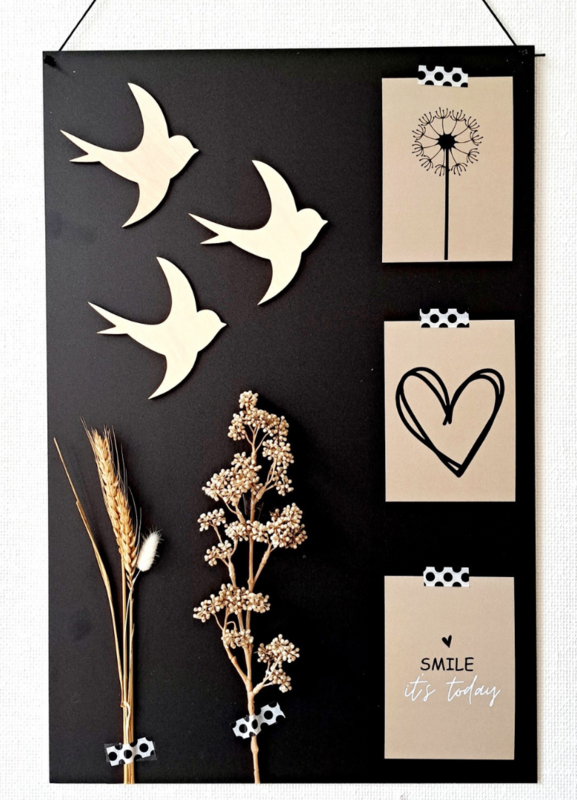 Memoboard schwarz 60 x 40cm