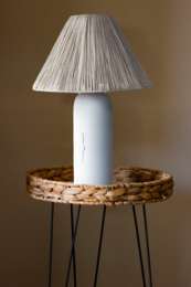Lampada da tavolo in rafia e terracotta bianca Ø (base) 8x28 cm E14