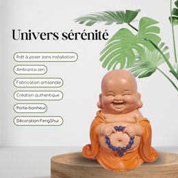 Laughing Buddha Statuette – Good Luck Charm – Zen and Feng Shui Decoration – To Create a Relaxing and Spiritual Atmosphere – Gift Idea