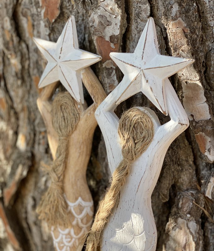 SIRENA IN LEGNO 10X3X38CM