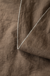 Tapa de cocina (paño de cocina) / Detalles de contraste de piedra y cacao marrón, 100% de lino