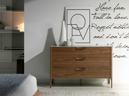 Kommode aus Fiberglas mit Marmoreffekt und Walnussholz