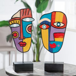 Poly Skulptur Gesicht"Abstrakt" VE 2 so