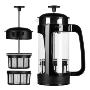 ESPRO - P3 French Press - Glazen Koffiemaker met Houder uit hoogwaardig polypropyleen - 946ml - met Dubbele Micro-Filter - Voor een Gruisloos en mild kopje koffie