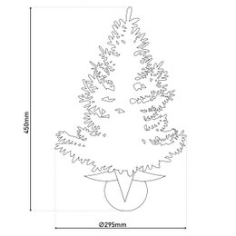 Tree abete a lim "Noel" decorazione esterna fatta di metallo e plastica in verde e oro, con LED saldamente installati