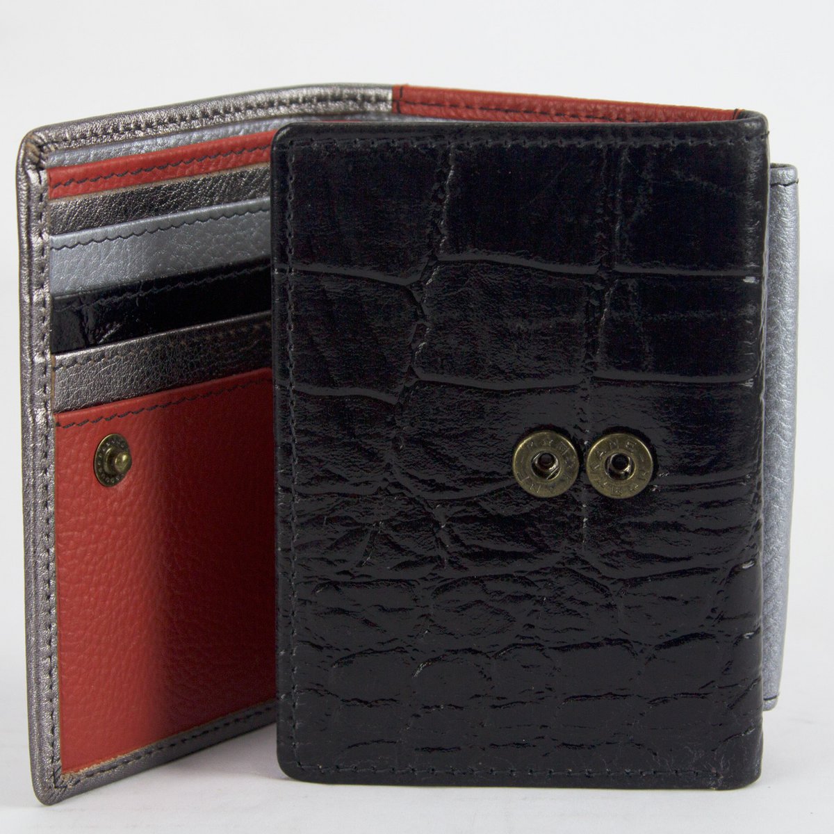 Sunsa Creations leren portemonnee. Mini kleine leren portemonnee met RFID-bescherming. Dames/meisjes portemonnee model "Miki"