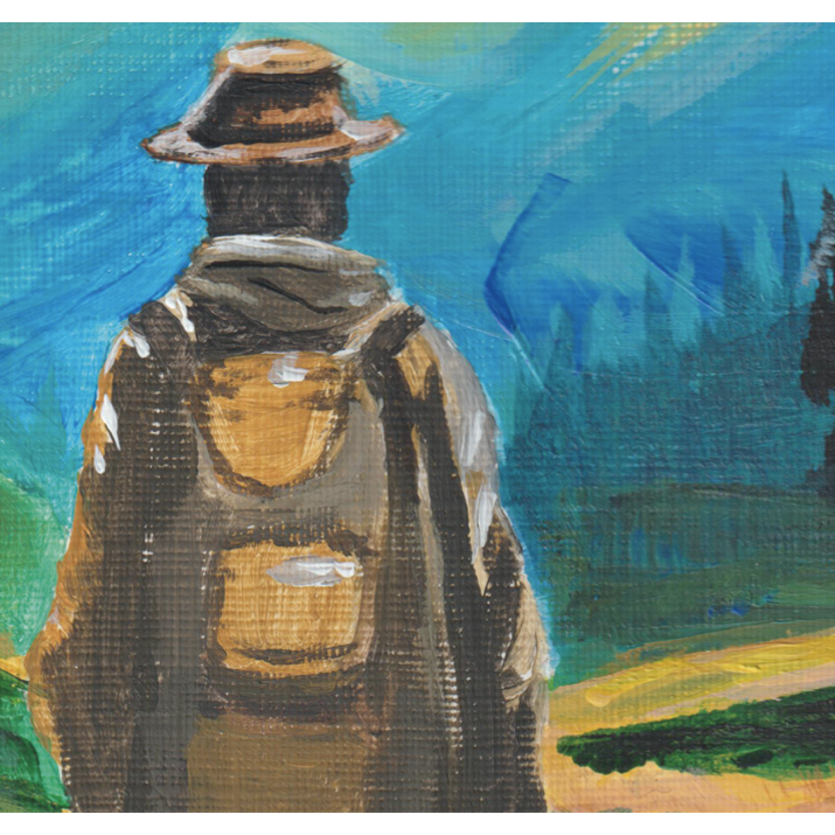 The Lonely Traveler – A4 art print of original acrylic painting
