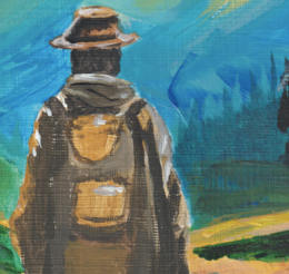 El viajero solitario – Impresión artística A4 de pintura acrílica original