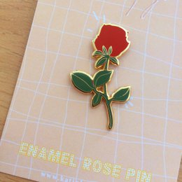 Rose  Pin, hard enamel, floral