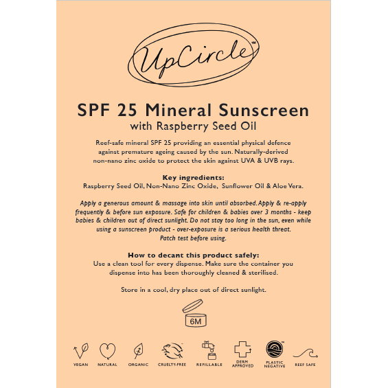SPF 25 mineralsk solcreme - Bulk 1L