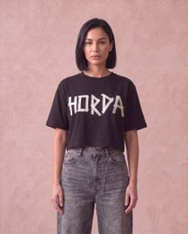 T-shirt Cropped Donna Scotch Nera