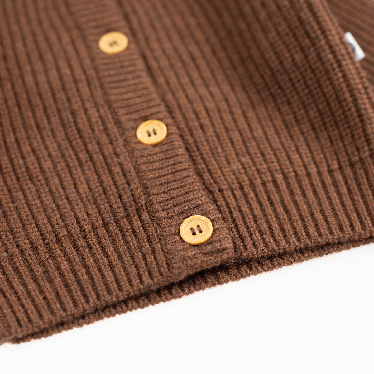Cardigan bébé en laine tricotée - Laine mérinos - Brunette