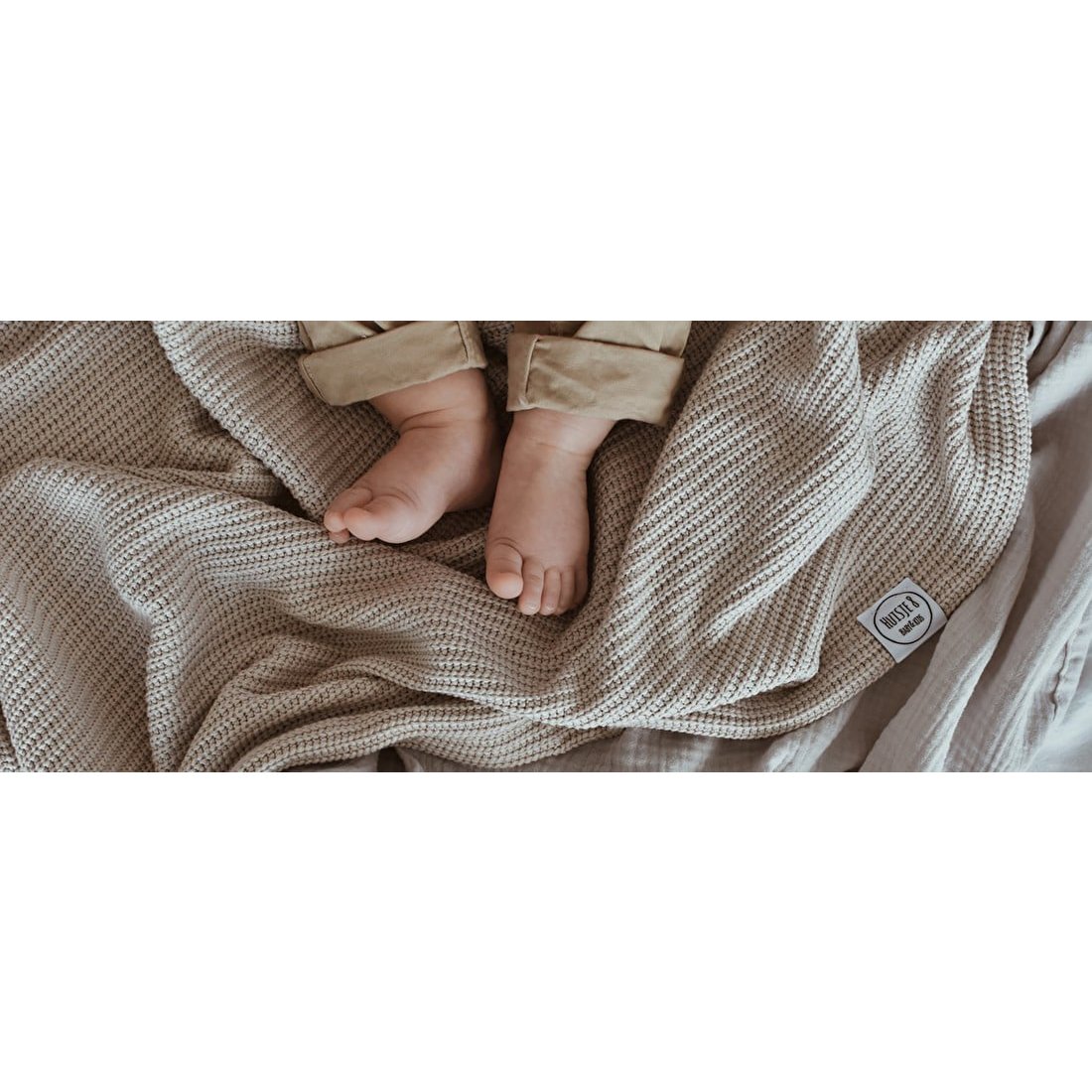 Crib blanket knitted SAND