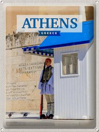 Tin Sign Travel 30x40cm Athens Greece Evzone Guard