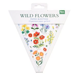 Wimpelkette aus Papier - Wilde Blumen