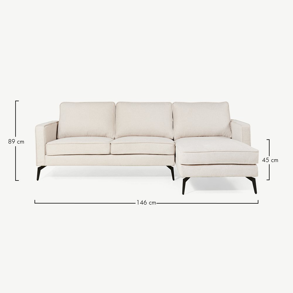 Bento Corner Sofa, Beige Linen